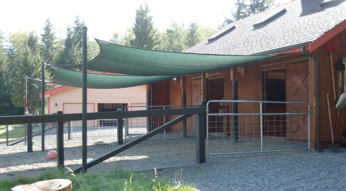 A DIY barn hack to create shade for the barn area