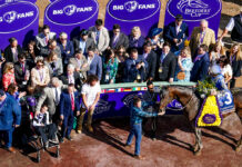 Cody Dorman joins Cody's Wish in the winner's circle of the Breeders' Cup Dirt Mile
